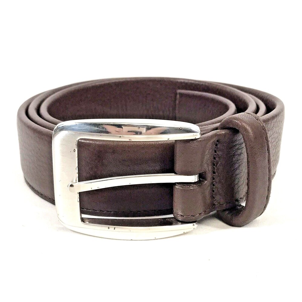 Brighton Men's Brown Leather Belt Size 42 Classic Work Dress BRADFORD M11358